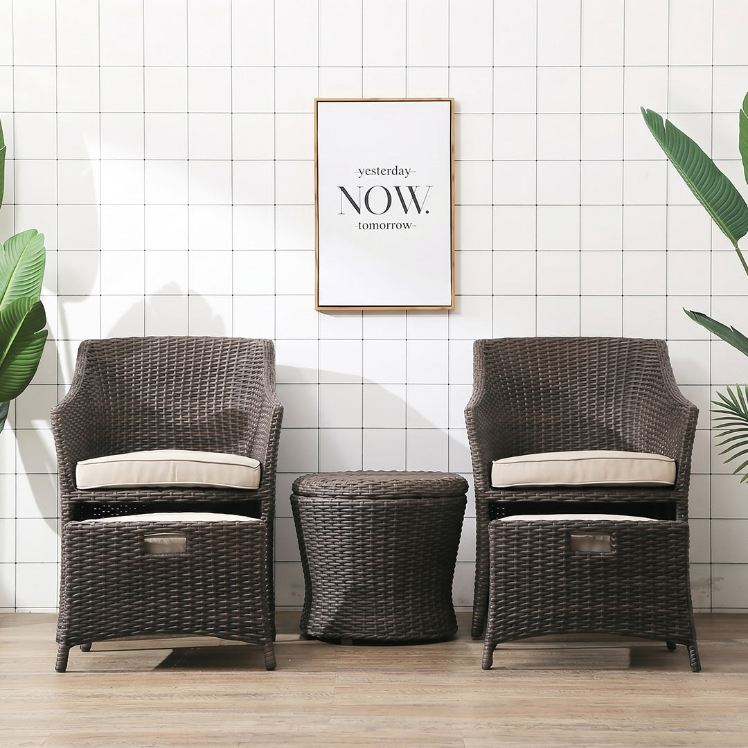 Bosco Rattan Garden Armchair And Ottoman, Indoor/ Outdoor Furniture