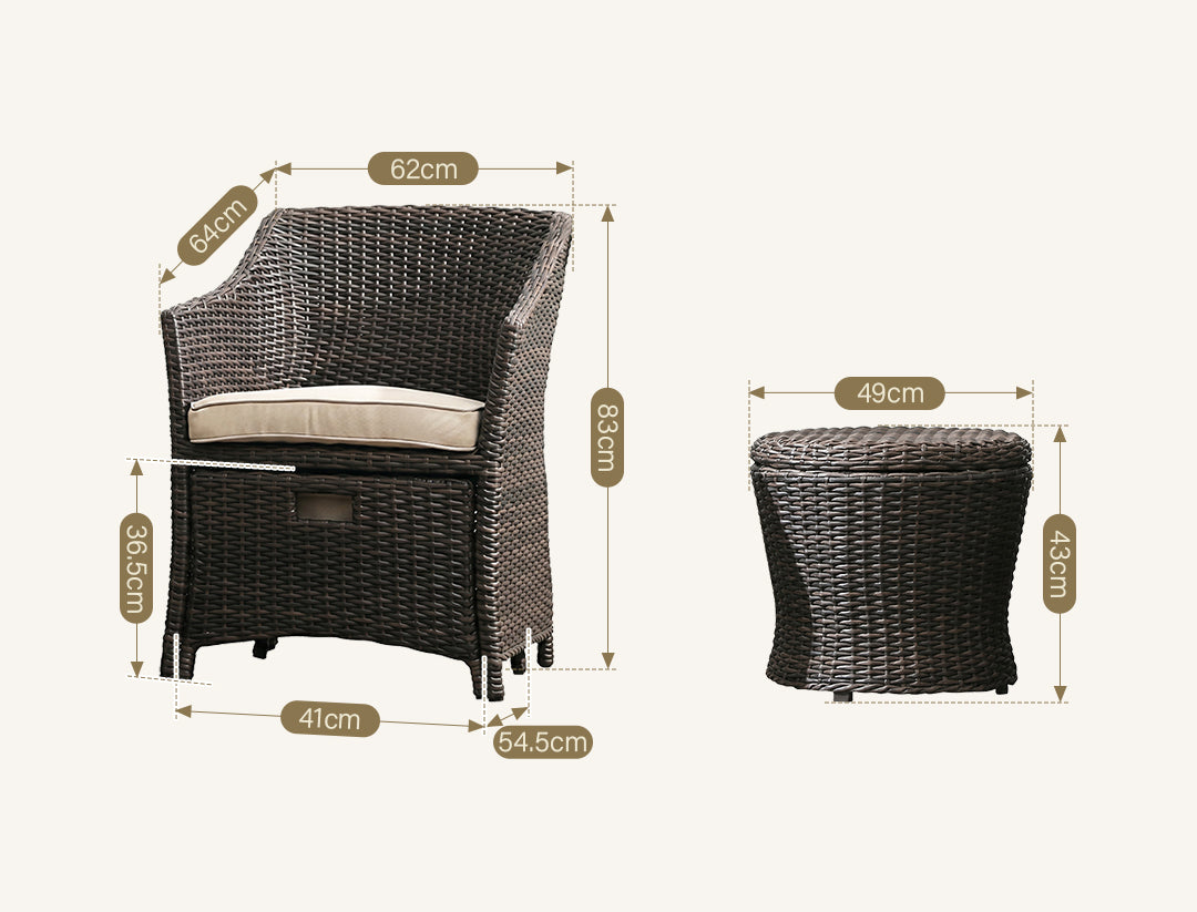 Bosco Rattan Garden Armchair And Ottoman, Indoor/ Outdoor Furniture