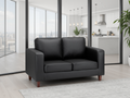 Modern Black Box 2-Seater Sofa: Plush Foam Cushions, Stylish Square Arms