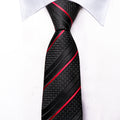 Boys Black and Red Striped Silk Tie