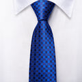 Boys Blue Geometric Silk Tie