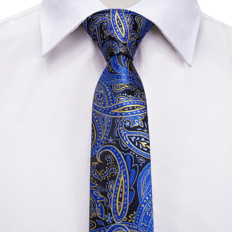 Boys Blue Paisley Silk Tie