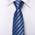 Boys Blue Striped Silk Tie