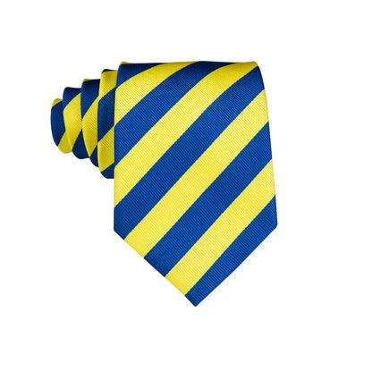 Boys Blue and Yellow Striped Silk Tie
