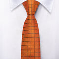Boys Orange Check Silk Tie