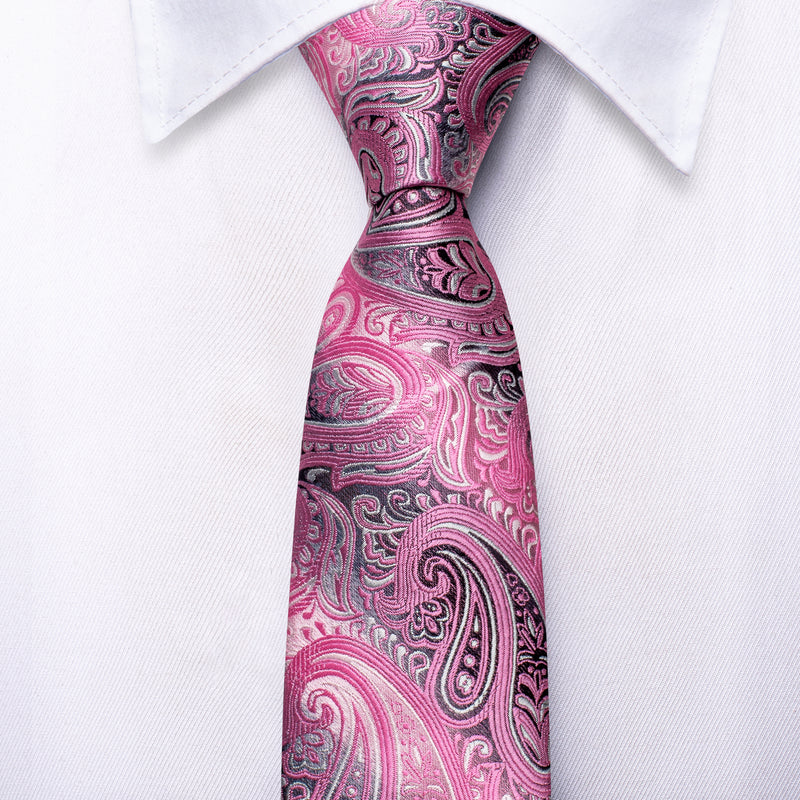 Boys Pink Paisley Silk Tie