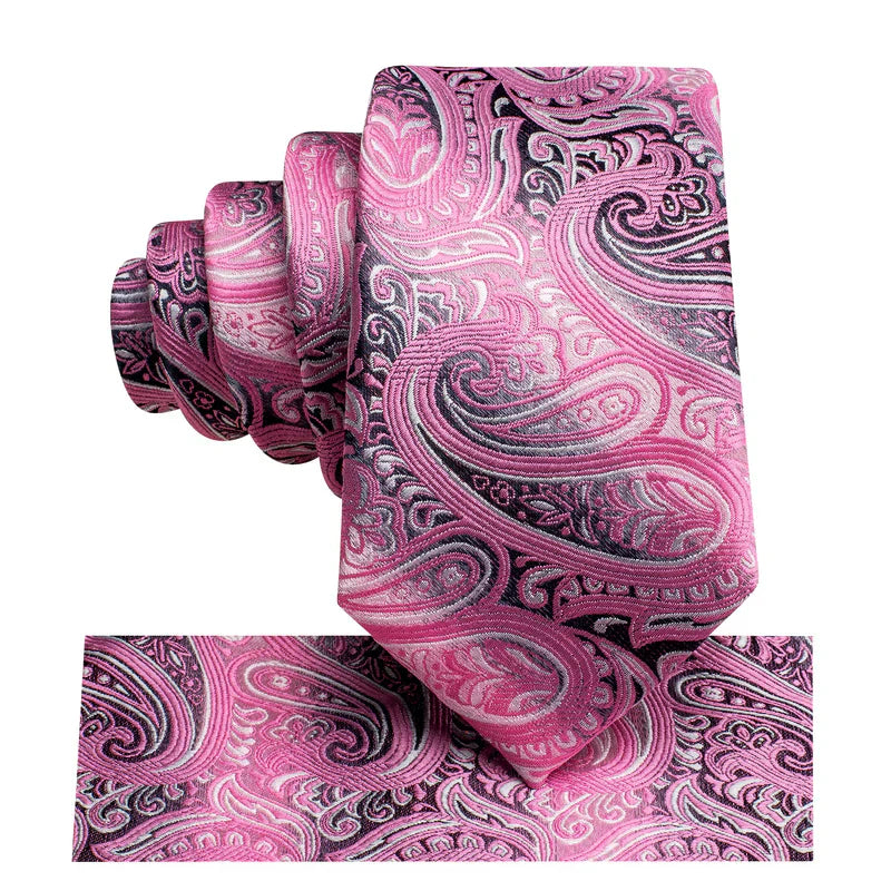 Boys Pink Paisley Silk Tie