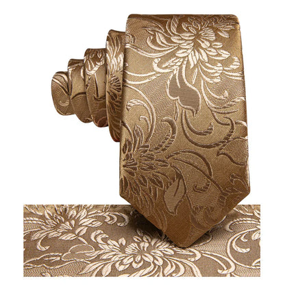 Boys Gold Paisley Silk Tie