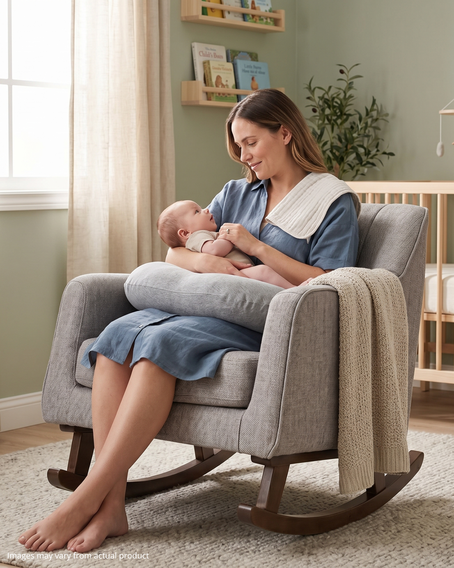 Bristam Nursery Rocking Chair - Grey & Walnut