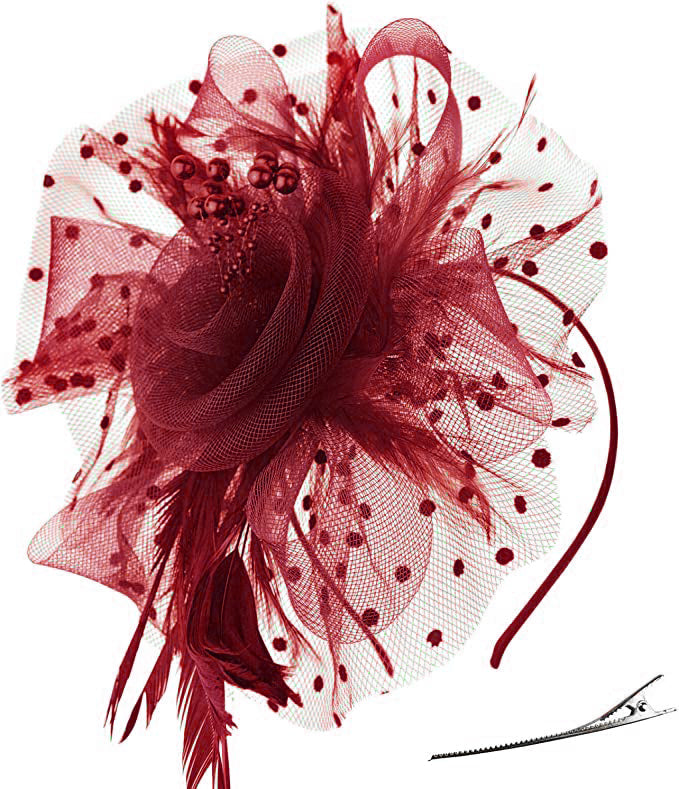 Flower Net fascinator on Headband