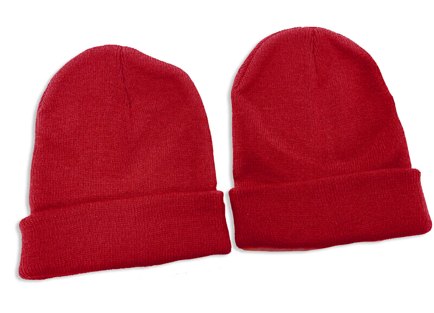 2 X Kids Childrens Beanie Hats Small Age 4-10 School Uniform - Burgundy
