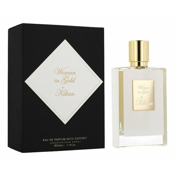 By Kilian Woman In Gold Eau de Parfum 50ml Refillable Spray + Clutch