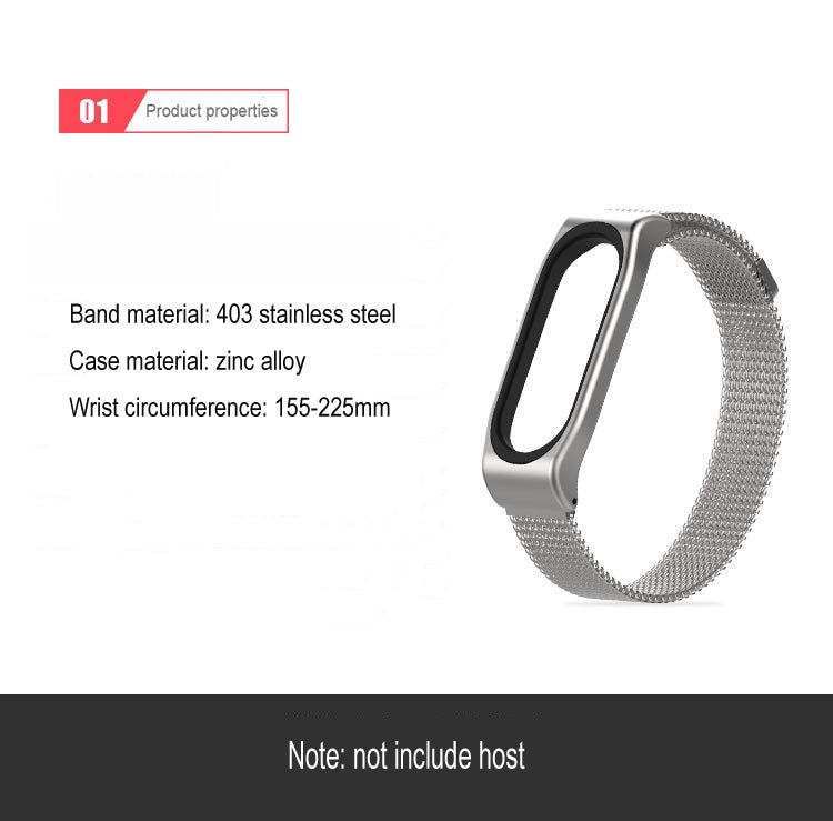 Mijobs Milan CS Metal Magnetic Watch Band for Xiaomi Mi Band 5 & 6, Host not Include