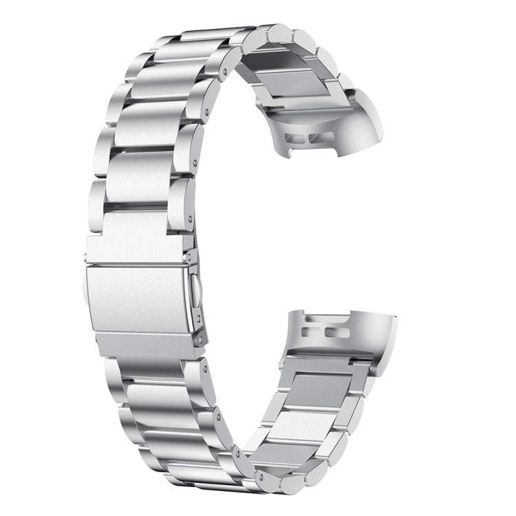 Three Beads Slingshot Buckle Solid Stainless Steel Watch Band for Fitbit Charge 3