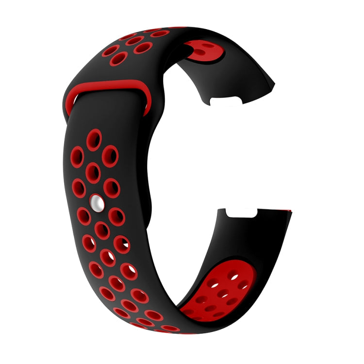 Two-color Round Hole Silicone Watch Band for Fitbit Charge 3, Watch Band Size:130-195mm