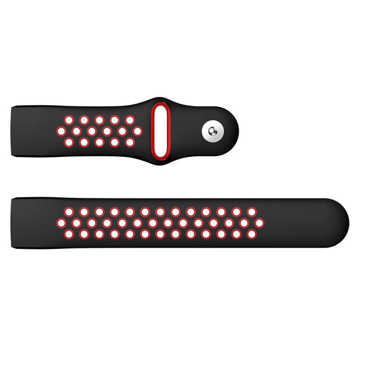Two-color Round Hole Silicone Watch Band for Fitbit Charge 3, Watch Band Size:130-195mm