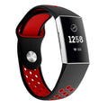 Two-color Round Hole Silicone Watch Band for Fitbit Charge 3, Watch Band Size:130-195mm