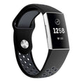 Two-color Round Hole Silicone Watch Band for Fitbit Charge 3, Watch Band Size:145-210mm