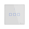 Sonoff T2 Touch 86mm Tempered Glass Panel Wall Switch Smart Home Light Touch Switch, Compatible with Alexa and Google Home, AC 100V-240V, EU Plug, 86mm/ 3 EU Plug