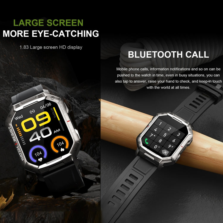 HAMTOD NX3 1.83 inch Smart Watch, Support Bluetooth Call / Sleep / Heart Rate / Blood Oxygen / Blood Pressure Monitoring(Black)