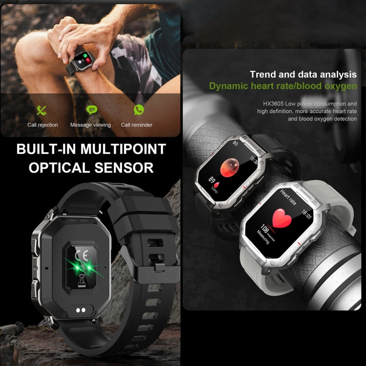 HAMTOD NX3 1.83 inch Smart Watch, Support Bluetooth Call / Sleep / Heart Rate / Blood Oxygen / Blood Pressure Monitoring(Black)