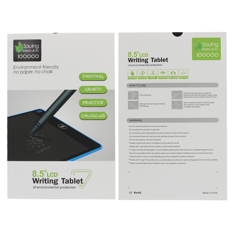 Portable 8.5 inch LCD Writing Tablet Drawing Graffiti Electronic Handwriting Pad Message Graphics Board Draft Paper with Writing Pen, 8.5 inch Black, 8.5 inch Green, 8.5 inch Blue, 8.5 inch Red, 8.5 inch White