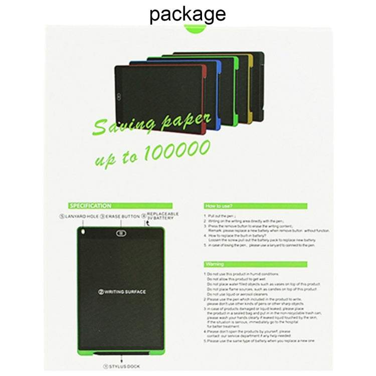 Portable 12 inch LCD Writing Tablet Drawing Graffiti Electronic Handwriting Pad Message Graphics Board Draft Paper with Writing Pen, 12 inch White, 12 inch Black, 12 inch Green, 12 inch Blue, 12 inch Red
