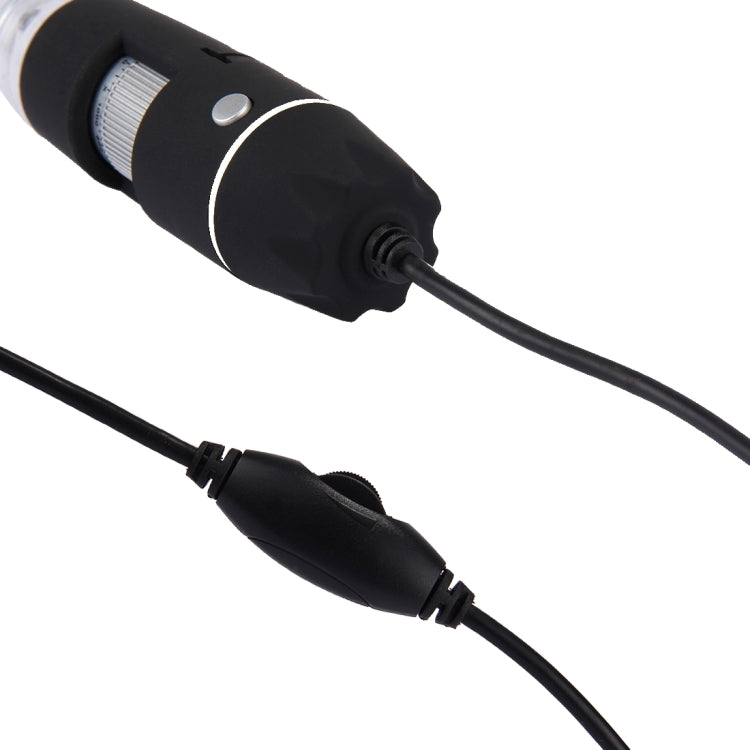 1000X Magnifier 0.3MP Image Sensor USB Digital Microscope with 8 LED & Professional Stand(Black)
