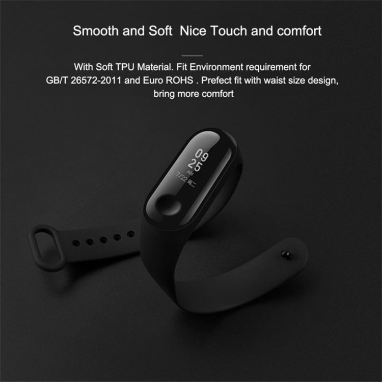Pure Color Soft TPU  Watch Bands for Xiaomi Mi Band 4, Host Not Included(Black)