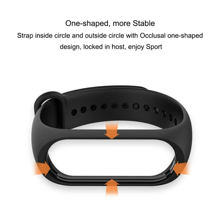 Pure Color Soft TPU  Watch Bands for Xiaomi Mi Band 4, Host Not Included(Black)