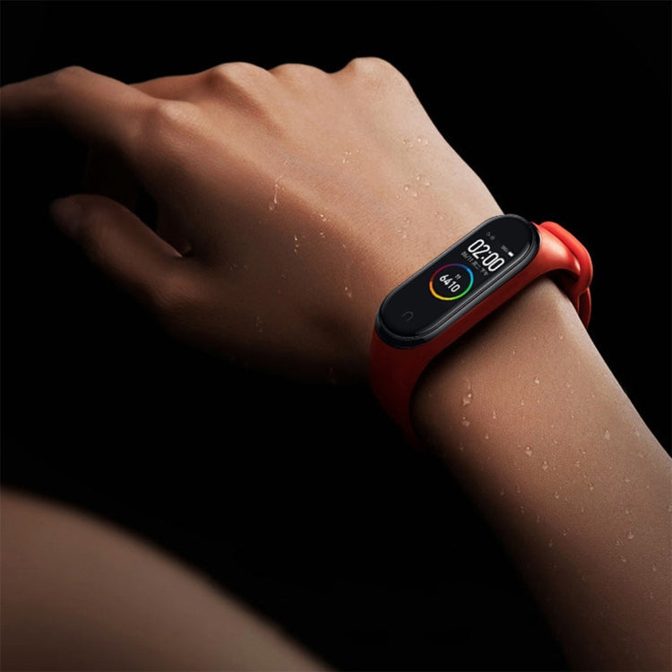 Pure Color Soft TPU  Watch Bands for Xiaomi Mi Band 4, Host Not Included(Black)