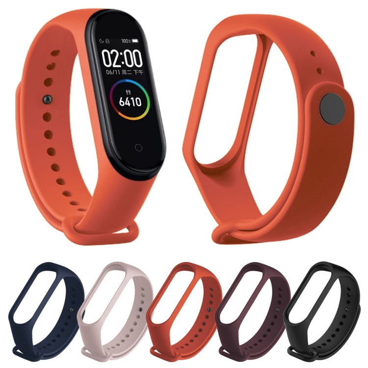 Pure Color Soft TPU  Watch Bands for Xiaomi Mi Band 4, Host Not Included(Black)