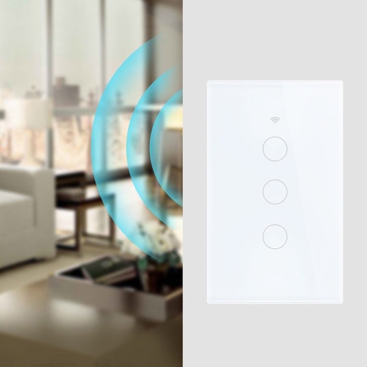 TC120 Wifi Smart Light Switch Glass Screen Touch Panel Voice Control Wireless Wall Switch Work with Alexa Echo / Google Home