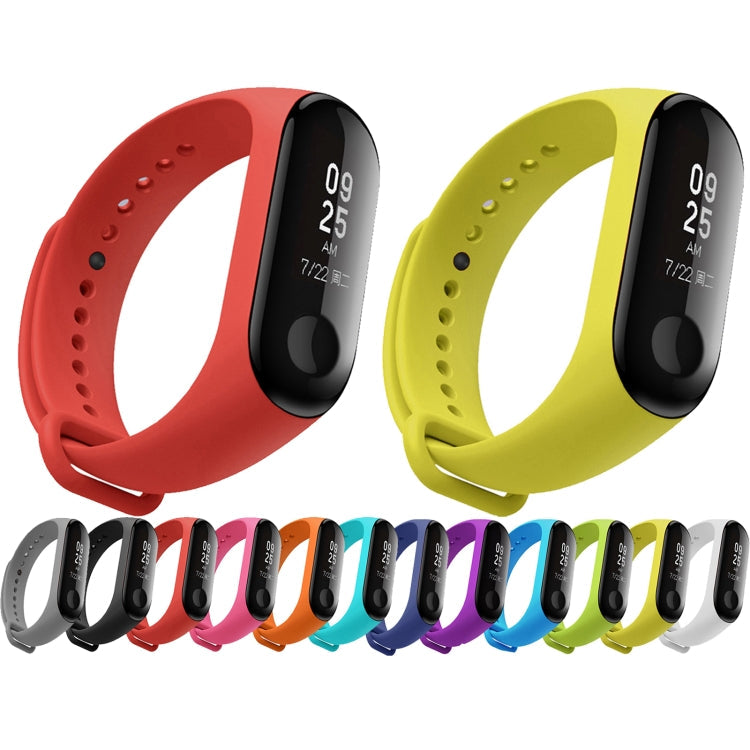 Silicone Watch Band for Xiaomi Mi Band 3(Black)