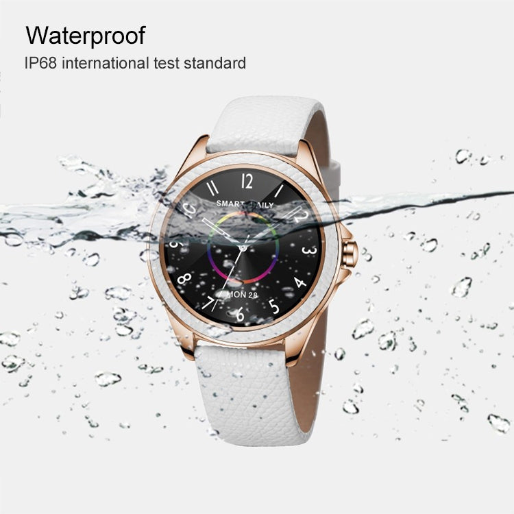 M6009 Glitter Leather Strap Fashion Smart Watch for Women, Support Heart Rate Monitoring & Pedometer & Sleep Monitoring & Calories(Silver)