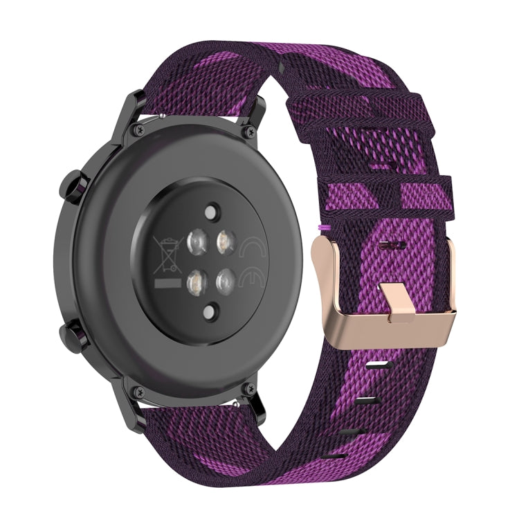 20mm Stripe Weave Nylon Wrist Strap Watch Band for Huawei GT 2 42mm / Honor Magic Watch 2 42mm