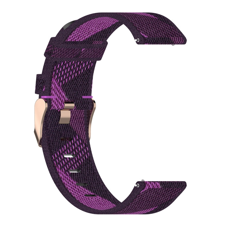22mm Stripe Weave Nylon Wrist Strap Watch Band for Fossil Hybrid Smartwatch HR, Male Gen 4 Explorist HR & Sport