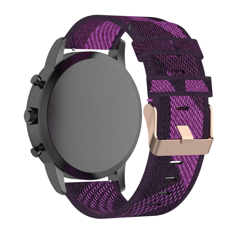 22mm Stripe Weave Nylon Wrist Strap Watch Band for Fossil Hybrid Smartwatch HR, Male Gen 4 Explorist HR & Sport
