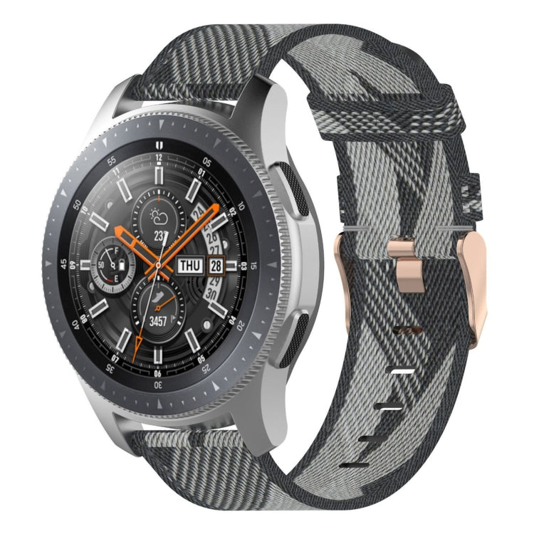 22mm Stripe Weave Nylon Wrist Strap Watch Band for Galaxy Watch 46mm / Gear S3