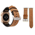 For Apple Watch Ultra 49mm&Watch Ultra 2 49mm / Series 10 46mm / 9&8&7 45mm / SE 3&SE 2&6&SE&5&4 44mm / 3&2&1 42mm Retro XX Line Pattern Genuine Leather Wrist Watch Band, For 42mm