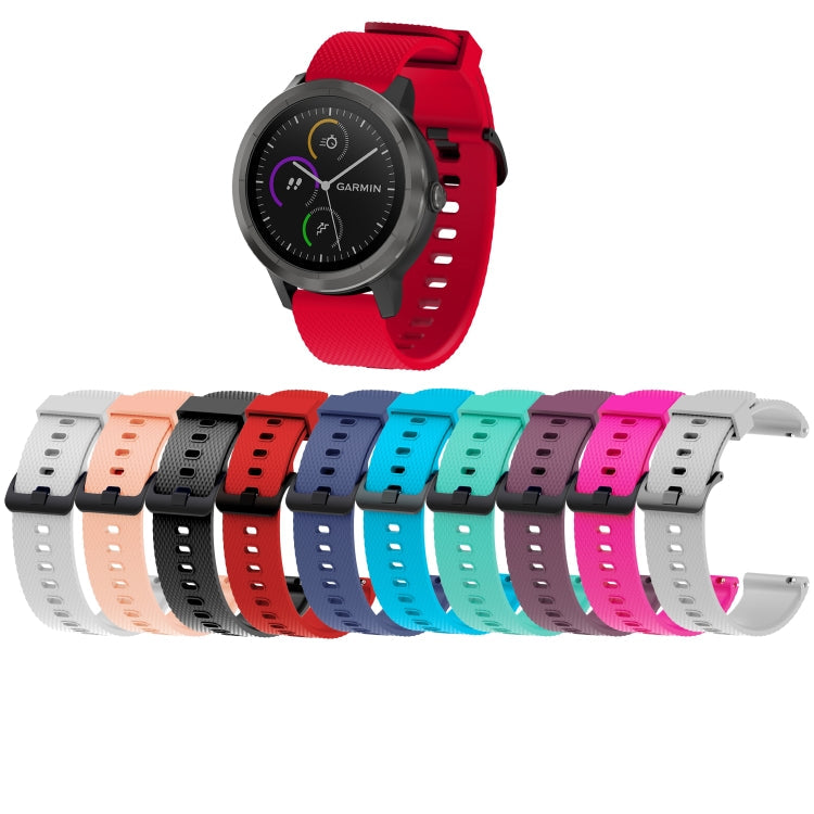 Silicone Sport Watch Band for Garmin Vivoactive 3 20mm(Black)