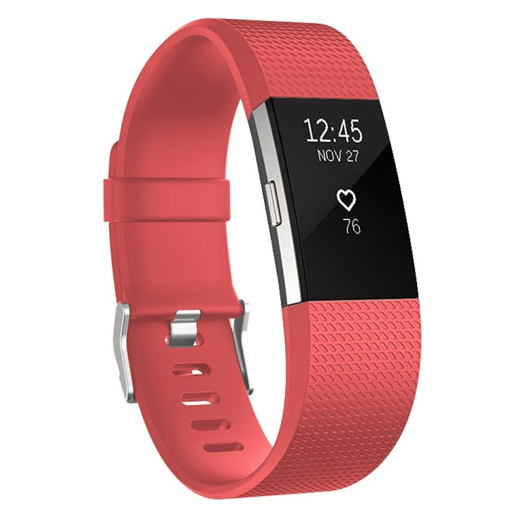 Square Pattern Adjustable Sport Watch Band for FITBIT Charge 2, Size: L, 12.5x8.5cm, L, Black, L, Light Pink, L, Coffee, L, Light Purple, L, Champagne Gold, L, Mint Green, L, Coral Red, L, Navy Blue, L, Dark Purple, L, Purple, L, Orange, L, Cyan, L, Pi...