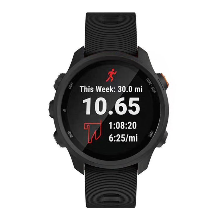 Smart Watch Silicone Watch Band for Garmin Forerunner 245(Black)