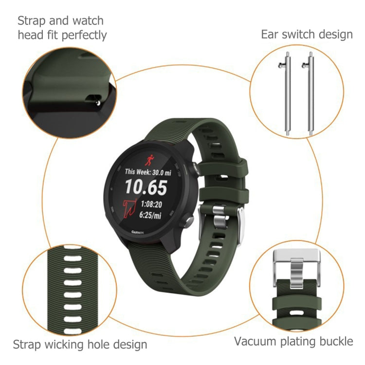 Smart Watch Silicone Watch Band for Garmin Forerunner 245(Black)