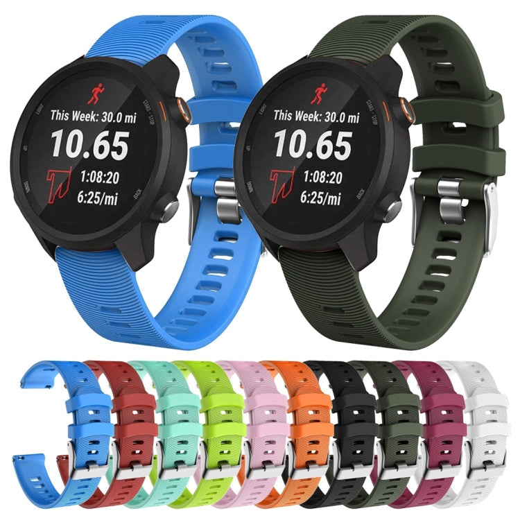 Smart Watch Silicone Watch Band for Garmin Forerunner 245(Black)