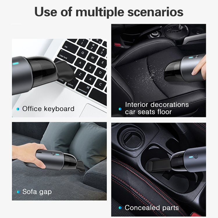 Car / Household Wireless Portable 90W Handheld Powerful Vacuum Cleaner, White, Navy Blue