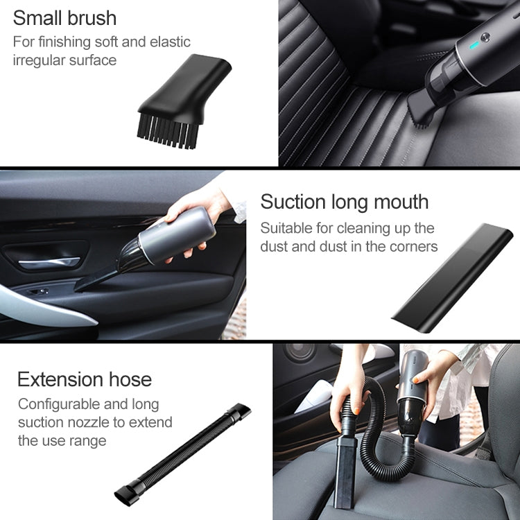 Car / Household Wireless Portable 90W Handheld Powerful Vacuum Cleaner, White, Navy Blue