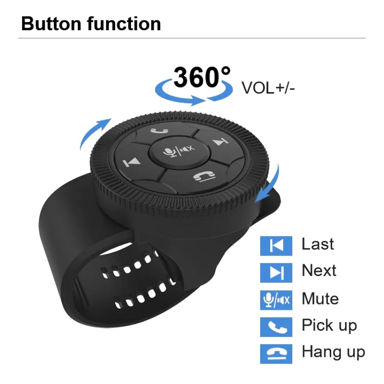 Universal Strap Shape Steering Wheel Remote Control Car Multimedia Wireless Button Remote Control, Strap Shape Black, Strap Shape Silver