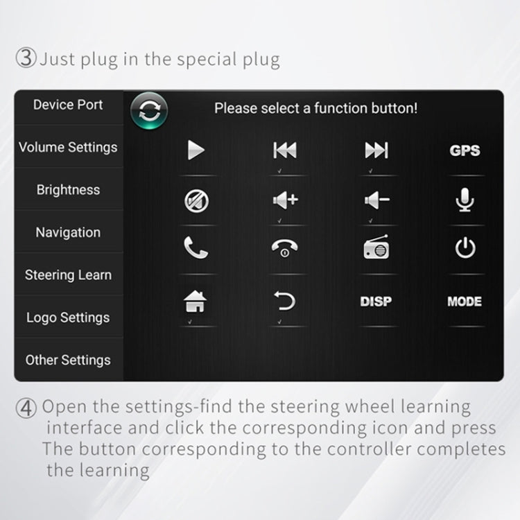 DQX-999A Multifunctional Steering Wheel Button Controller Car DVD Screen Wireless Remote Control, DQX-999A