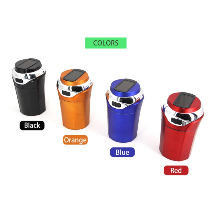 N12E Car Creative Ashtray Solar Power With Light And Cover With Cigarette Liighter